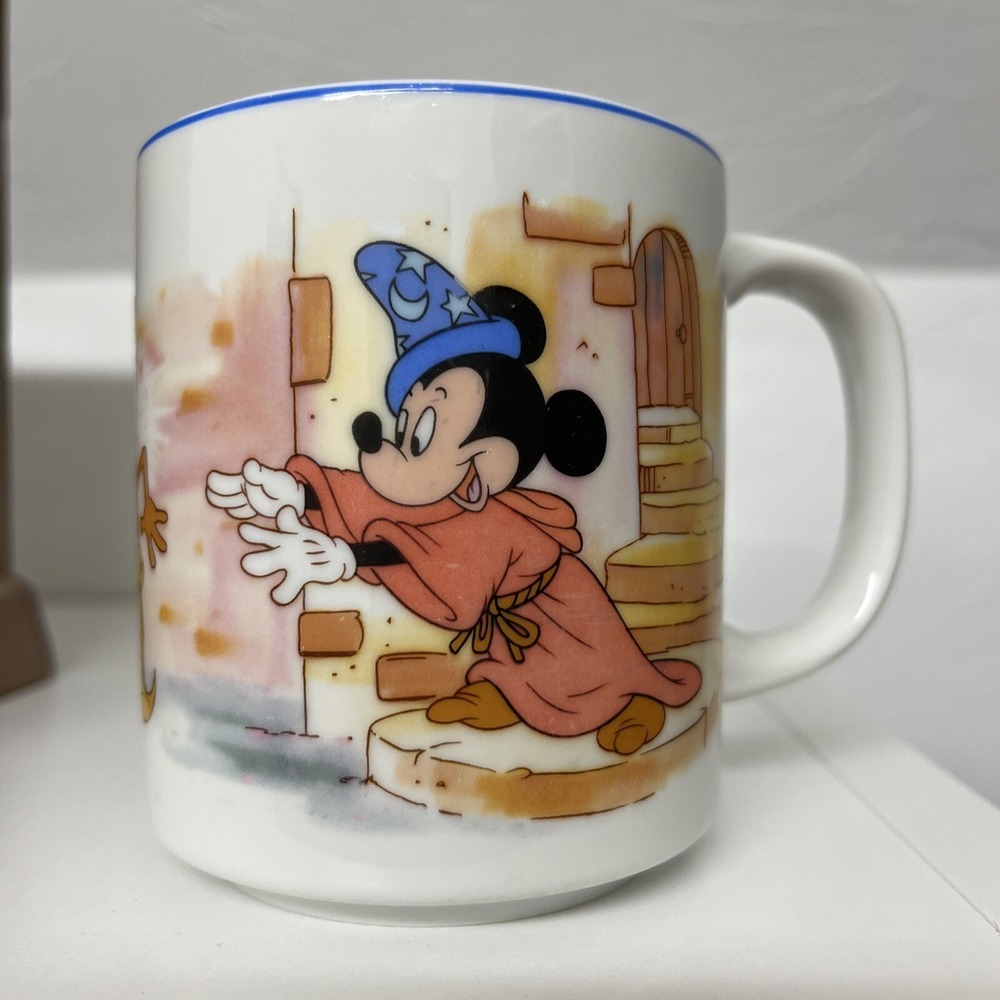 Fantasia Mickey Mousse Coffee Mug Cup Made In Japan Disneyland Walt Disney World